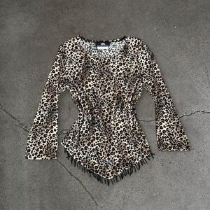 Vintage 90’s Leopard Print Beaded Top
